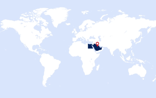 Map with the Middle East highlighted
