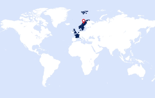 Map with Norther Europe highlighted