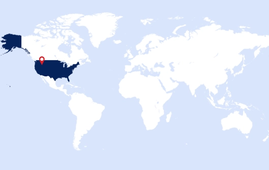 Map with the U.S. highlighted