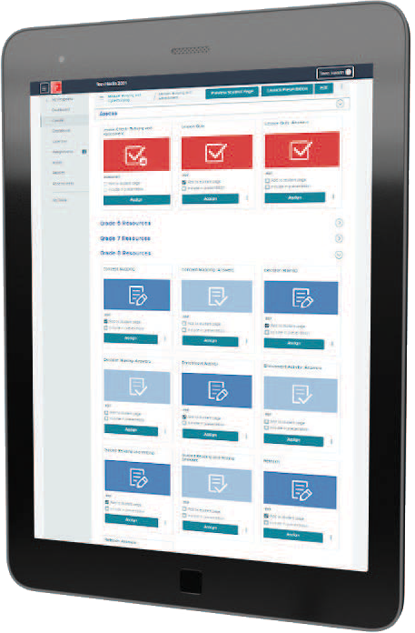 Teen Health example on tablet