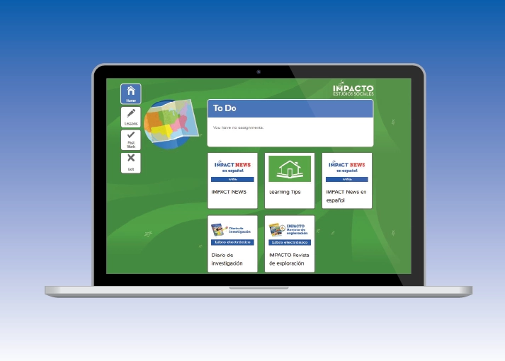 A laptop screen displaying the IMPACT Online Student Center.