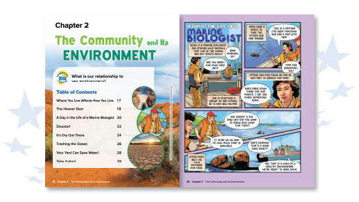 An excerpt from an Explorer Magazine comic on marine biology.