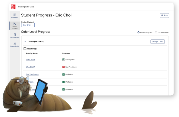 Track Student Growth: An individual student progress report.