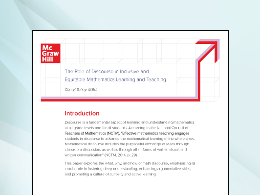 The Role of Discourse in Inclusive and Equitable Mathematics Learning and Teaching white paper